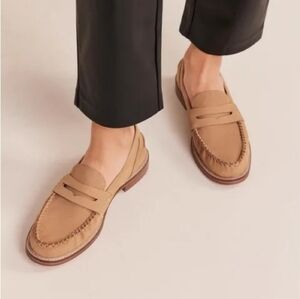 PRISTINE Boden Tan  Moccassin Loafers Size 37 US  6 Nubuck Suede Maple Sugar